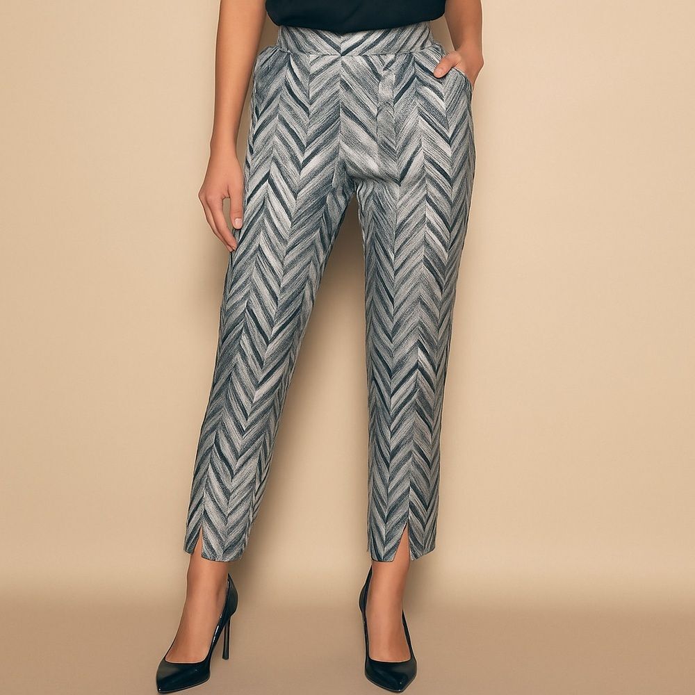 Lulus Creative Thinking Silver Black Metallic Zig… - image 4